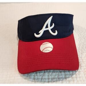 Atlanta Braves Youth MLB Visor by OC Sports - Red & Navy Adjustable Hat to women
